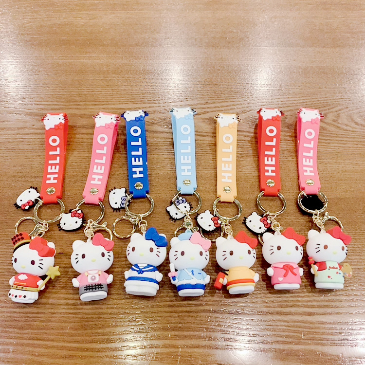

Decompression Toy Silicone doll ktcat key chain cute cartoon schoolbag key pendant