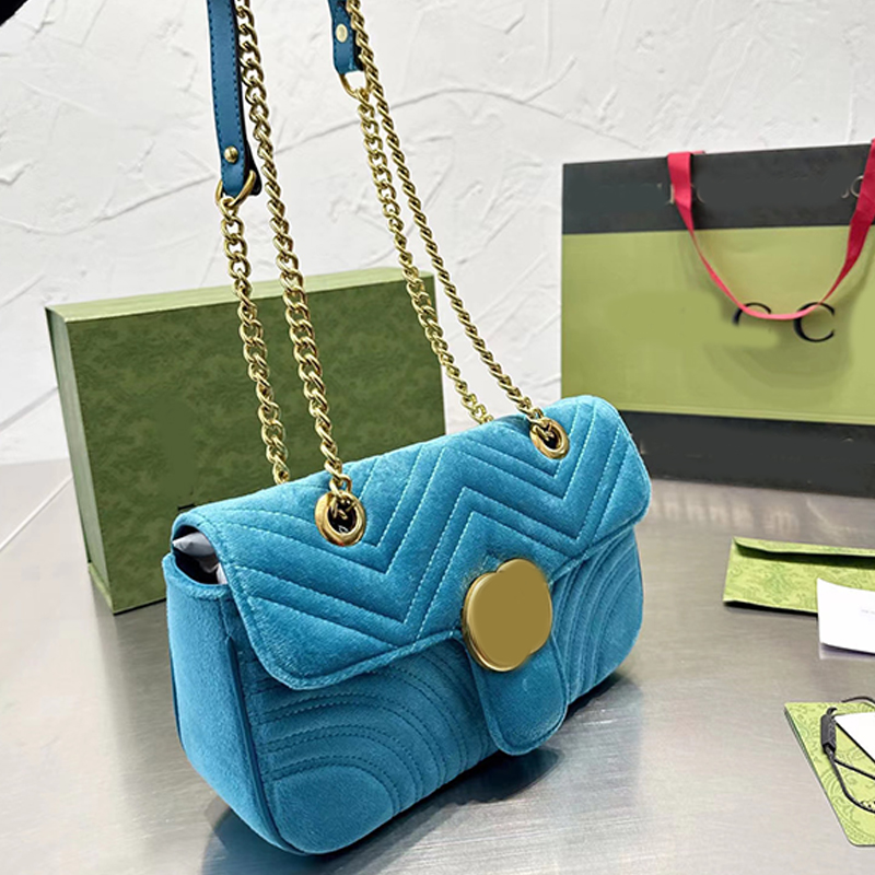 Designer-Marmont velvet bags handbags women famous brands shoulder bag Sylvie designer luxury handbags purses chain fashion crossbody bag with bo