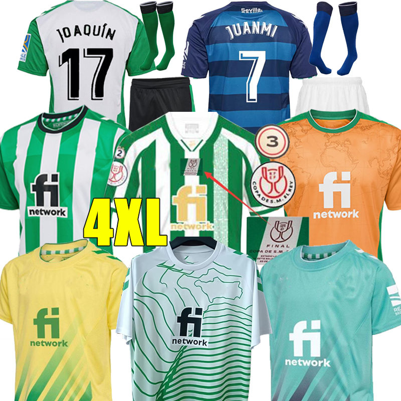 

4XL 22/23 real Betis soccer jerseys copa DEL rey FINAL away JOAQUIN B.Iglesias camiseta de futbol Juanmi ESTADIO LA CARTUJA Fekir 2023 2022 special-edition men kids Kits, 22-23 special kit+socks