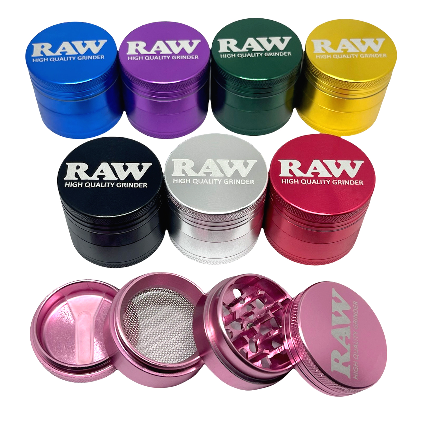 

RAW 40mm 4 Part Smoking Grinder CNC Aluminum Shredder Tobacco Spice Grinder