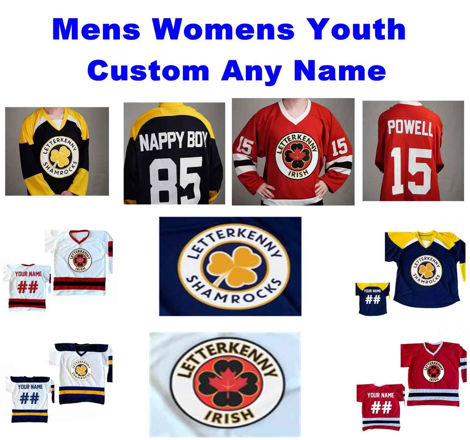 

NCAA Letterkenny Irish Jerseys Rama Crouch-Wong Jersey Henry Leonard Salvaggio Kevin Mand Purchase Ice Hockey Jerseys Mens Custom Stitched, Womens white red