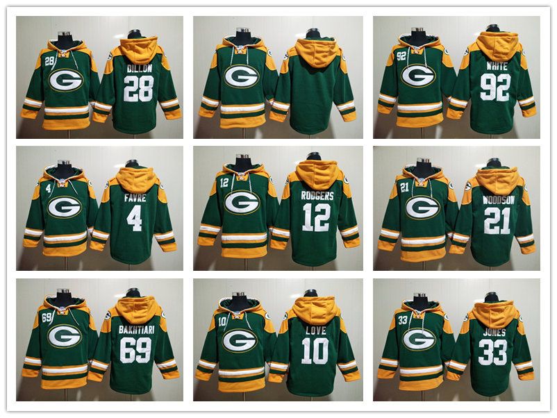 

CUSTOM Green Hoodie Bay''Packers''Men WOMEN YOUTH Jaire Alexander Rashan Gary Aaron Rodgers Aaron Jones Lace-Up Pullover