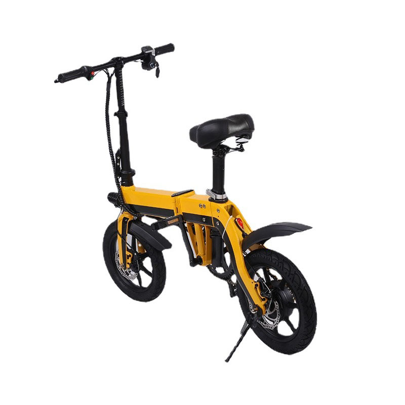 

Driving Of Folding Electric Bicycle Can Help Vehicle To Take The Place Of Small Battery Car, Yellow