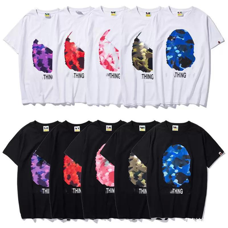 T-shirts pour hommes et femmes mode 100% coton Camouflage d'été Camouflage respirant Multifonctionnel High Street Trend T-shirt Bathing Ape Polo