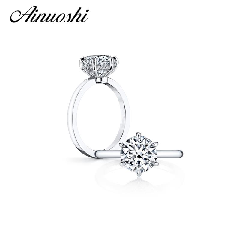 

Whole Luxury 3 Carat Round Cut Synthetic Sona Ring Women 925 Solid Sterling Silver Engagement Ring Wedding Anniversary Ring Y2231G