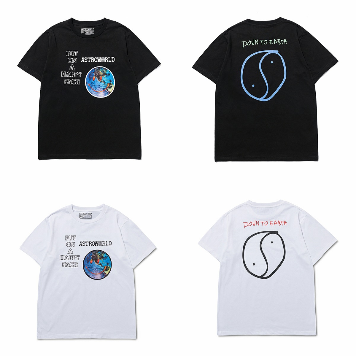 

mens designer t shirt Happy Face man T Shirts Men Hip Hop Clothing Merch World Printed Tees, White