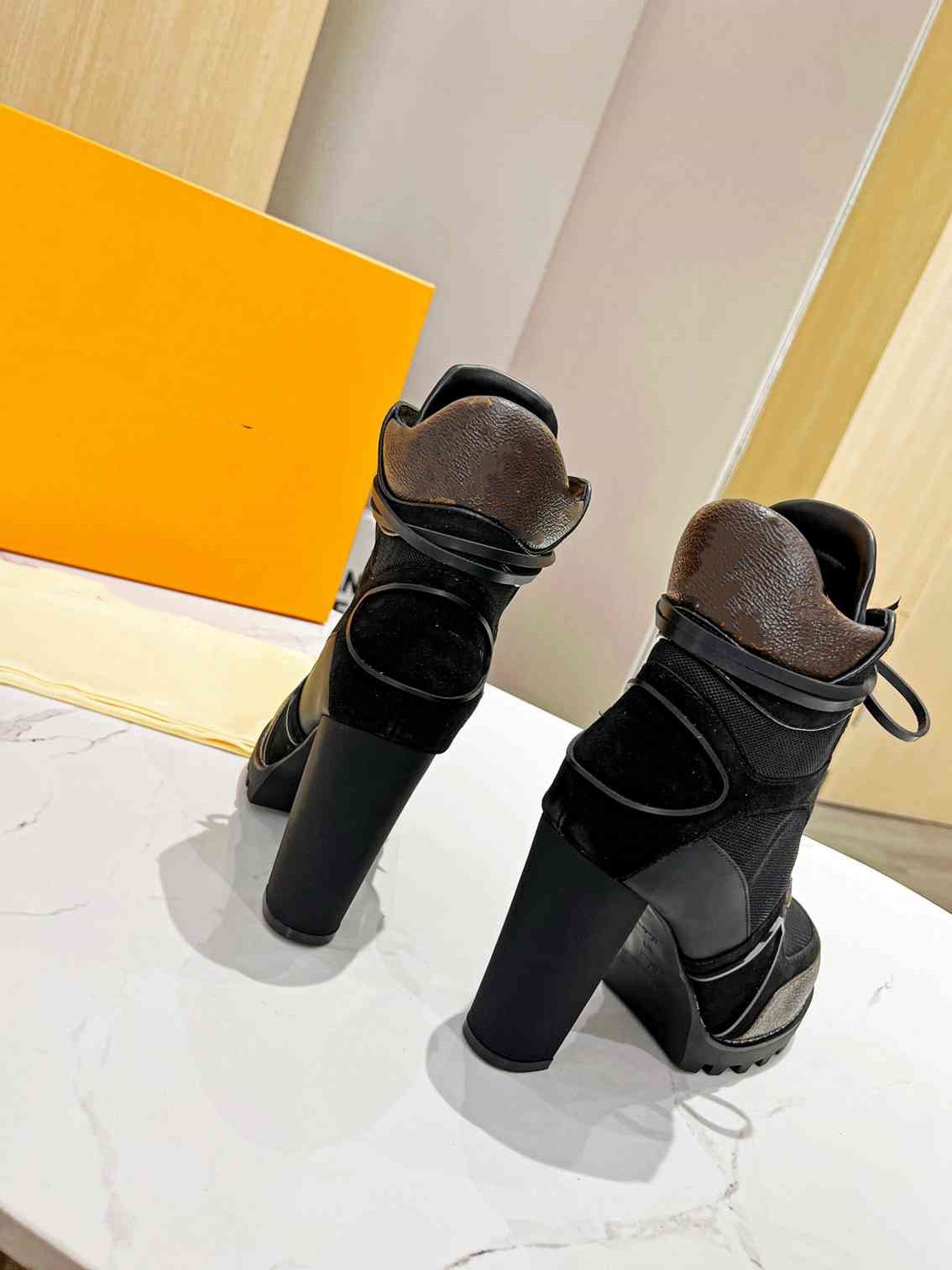 

Designer Luxury ankle boots STAR TRAIL lady booties canvas woman fashion suede calf leather boot platform technical mesh high heel pumps size 35-41, #4