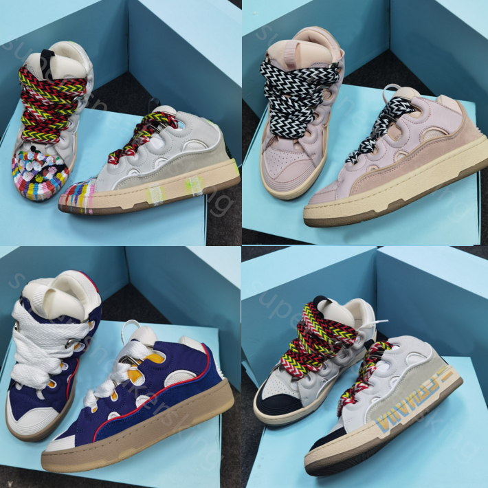 New Classic Casual Chaussures Designer Curb Sneakers Multicolore nappa Cuir de veau Caoutchouc Plate-forme Luxe Hommes femmes Sneaker Cuir Mesh T
