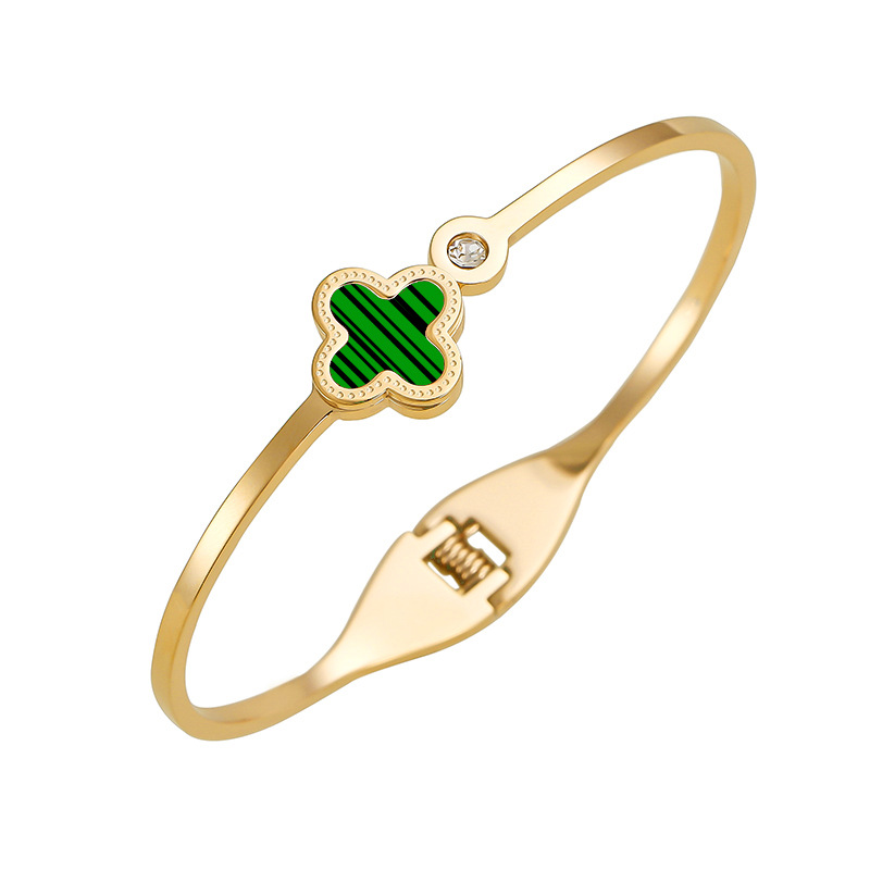 Designer Four Leaf Clover Bracelets bangle Titanium steel 18K Gold Cuff Letter Love Charm Diamond Inspirational Jewelry for Women Do not fade
