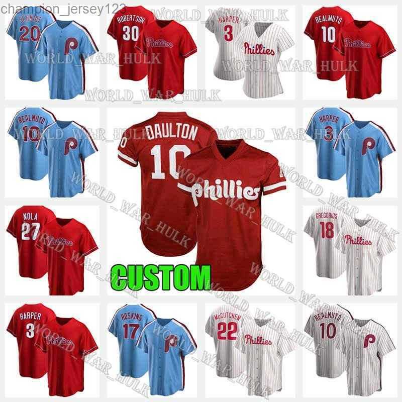 

Fans Tops Tees Mens Women Youth Phillies 27 Aaron Nola Jersey 10 JT Realmuto 3 Harper Custom Philadelphia Bryce Mike Schmidt 17 Rhys Hoskins Alec Bohm, Women custom new cool base(feichengren)