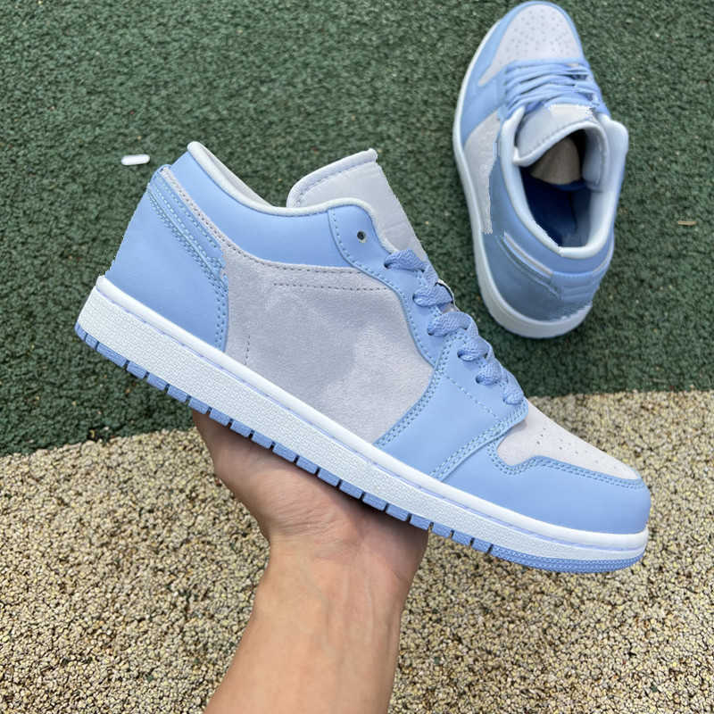 

Golf shoe Jumpman 1 1s Low University Blue Basketball Shoes Men Women Grey-Blue UNC Casual Sneakers With Box DC0774-050, As photo shows