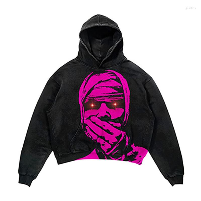 

Men' Hoodies Gothic Pullover Sweater Scary Skull Pattern Men Women Loose Y2k Grunge Streetwear Hoodie Hip Hop Autumn Winter Pull Tops, W5003