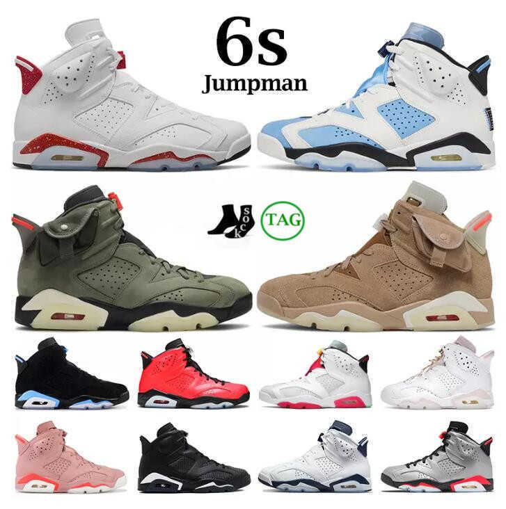 

2022 NEW Men Women 6s Jumpman Basketball Shoes mens sneaker 6 Red Oreo UNC White Midnight Navy British Khaki Olive Black Cat Bred Tinker, 21