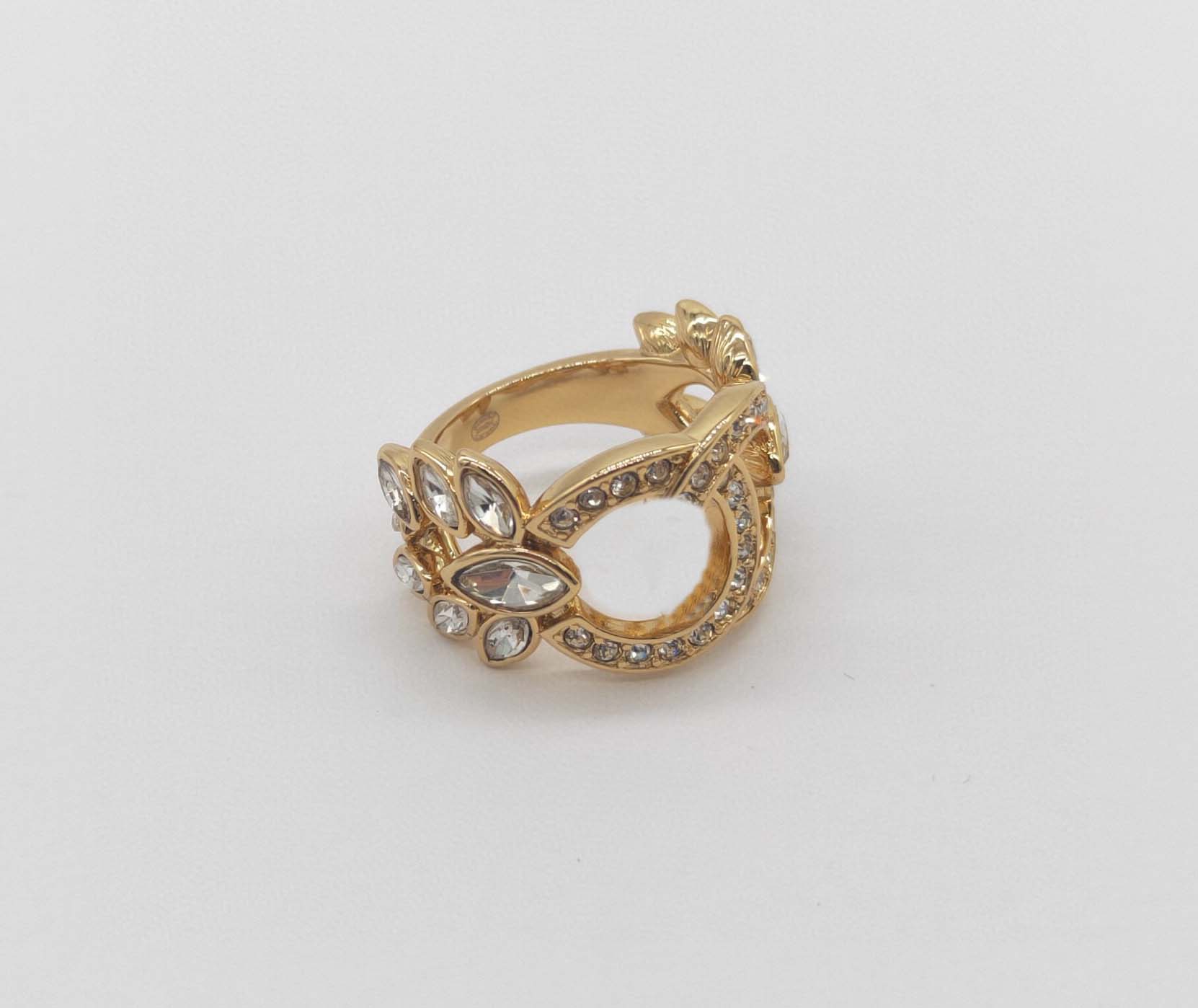 

2022 Luxury quality charm punk band ring with diamond hollow design in 18k gold plated have box stamp PS7350A