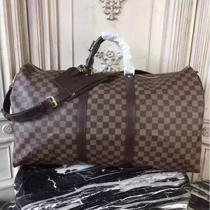 

2022 Hot Sell 55cm Classical Men Duffle Bag For Women Travel Bags Men's Hand Luggage Travel Bag Men PVC Leather Handbags Large Cross Body Totes 45-50-55cm, Customize