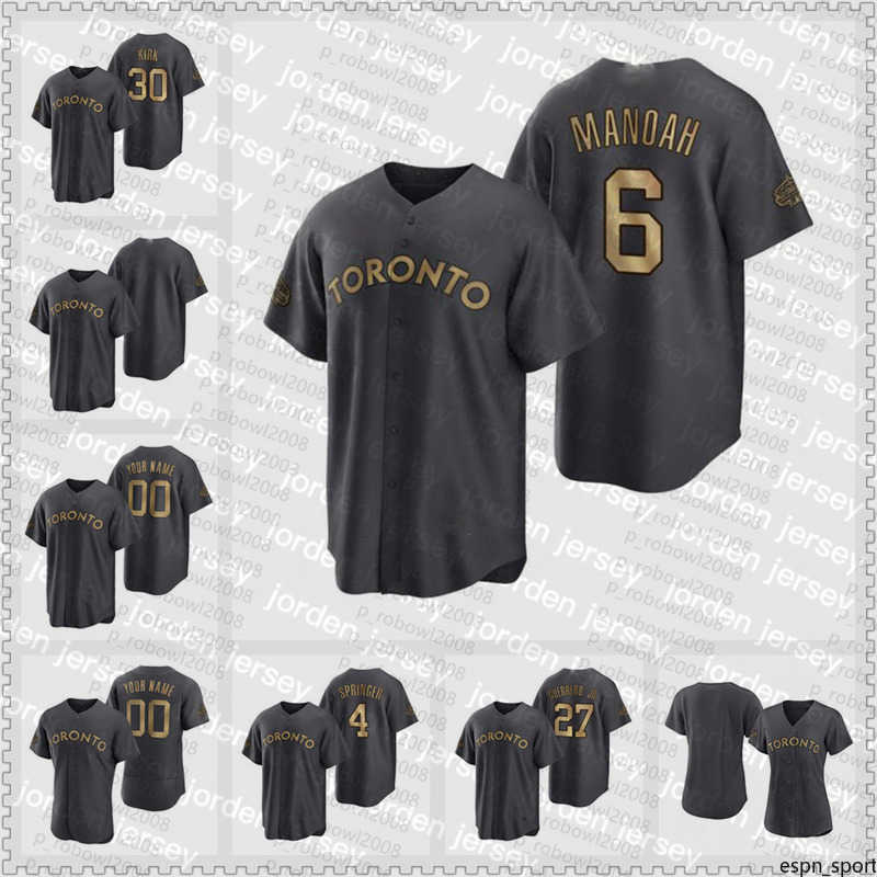 

Baseball Jerseys NEW College Baseball Wears 27 Vladimir Guerrero Jr. 2022 All-Star Jays Jersey Blue Alejandro Kirk George Springer Alek Manoah Chapman Bo Bic, Nk logo mens