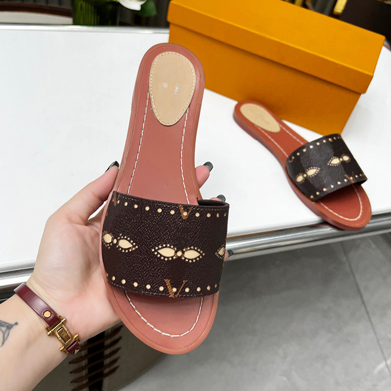 

Lady Flat Beach Shoes Letter Women Slippers Floral Printed Sandals Summer Female Vacation Casual Slippers