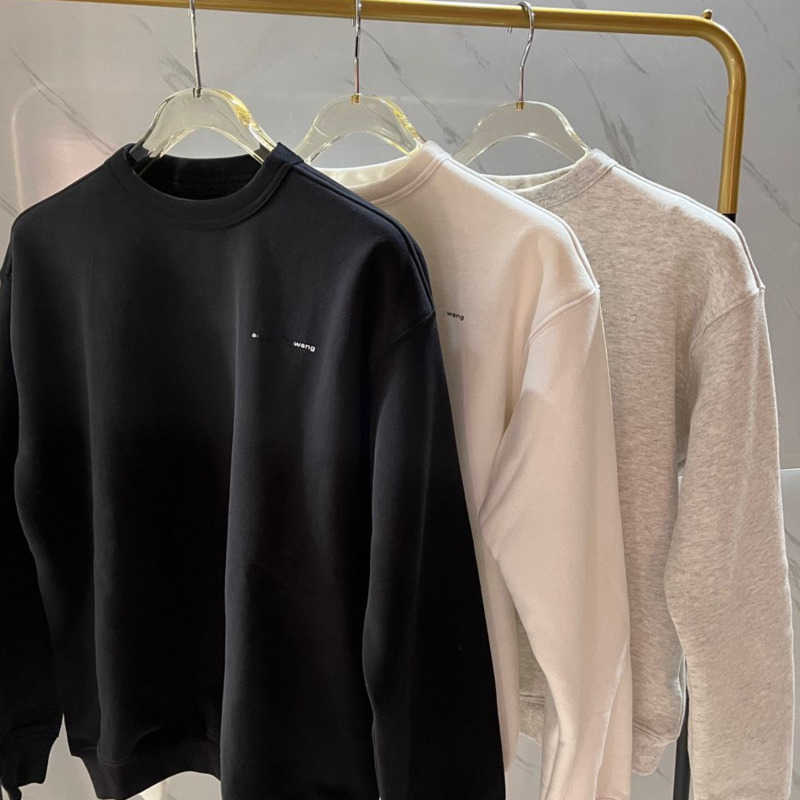 aw mens sweater wang designer hoodie print crew neck sweater casual sweatshirt warm pullover coat couple models
