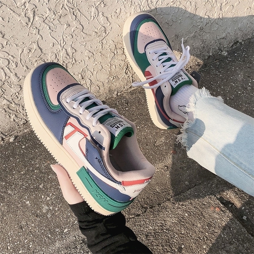 

Macarons Sepatu Vulkanis Wanita Sepatu Sneakers Berkli Siswa Gaya Korea untuk Wanita Menyelinap Platform Menyelinap 220614, Deep blue pink