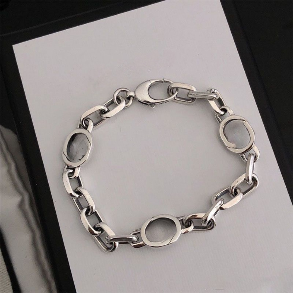 

Fashion bracelet designer round charm bracelets for mens and women titanium steel three letters chain party wedding lovers gift engagement hip hop jewelry with box