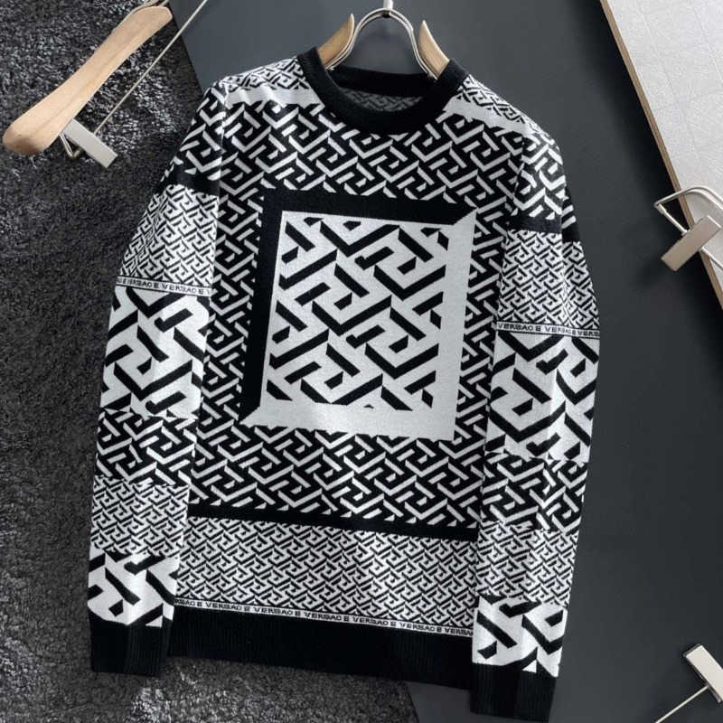 Winter Mens Sweater Vers Designer Sweaters Medusa Embroidery Jacquard Knitted Pullover Coat men women Hip Hop Loose hoodie-image-810767020