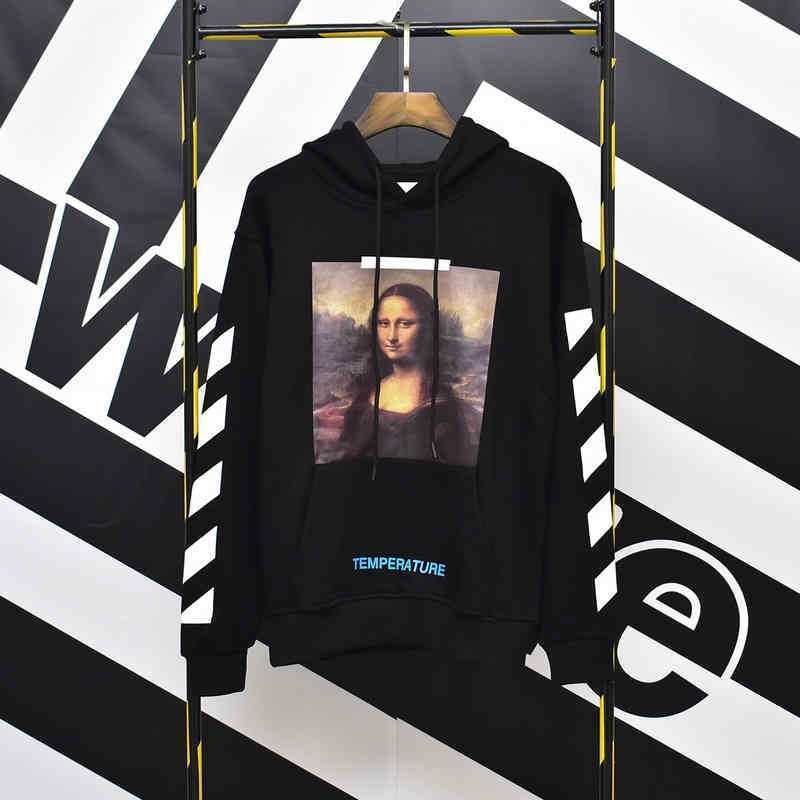 

New Fashion Trend Luxury Brand Men's Clothing Designer Wholesale Trendy Off Back Basic Arrow and Women's Hooded Sweater Batch, Black