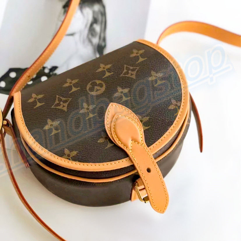 

5A quality Luxurys Designers Bag M44860 Saddle Monogram TAMBOURIN Shoulder pockets Camera Cases handbags Genuine leather Women's men crossbody fashion wallet tote, Brown