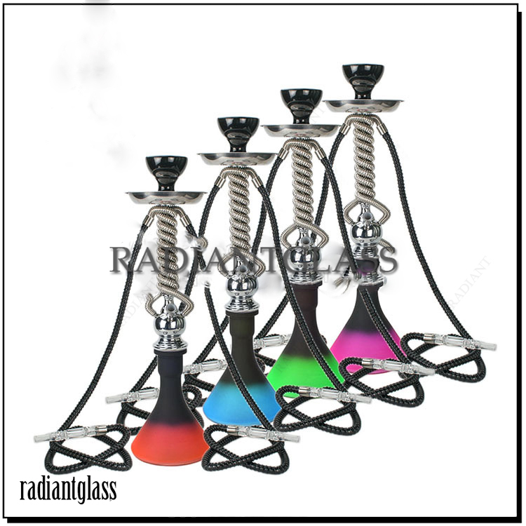 

Hookahs Arabic Stainless steel double pipe Hookah shisha medium size bong Stem Kit HOOKITUP Complete Set With Bowl And Hose Pipe