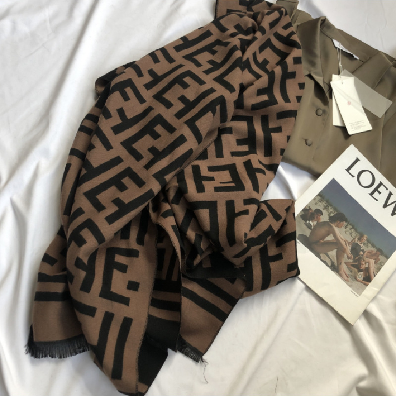 

Women Designer Scarf Autumn Winter Wool Cotton Warm Shawl Wedding Date Outdoor Travel Letters Scarves
