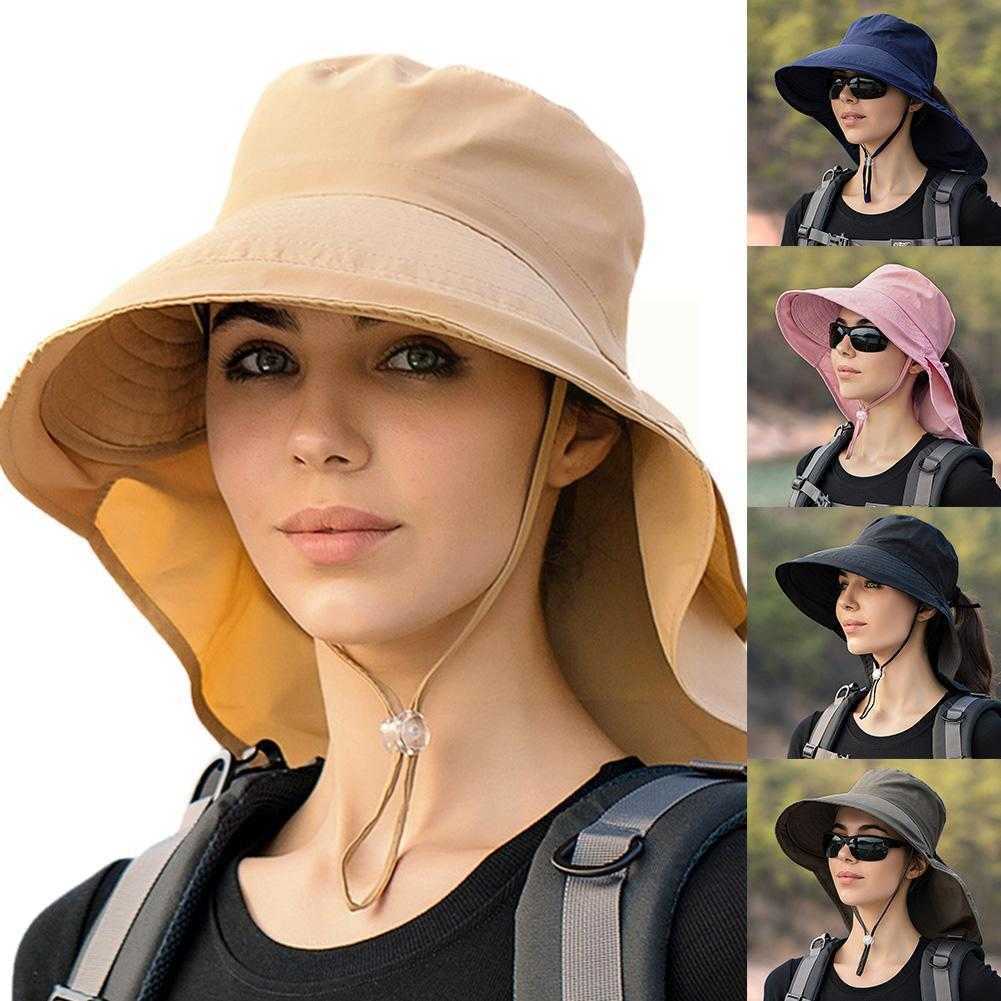 

Wide Brim Hats Shawl Bucket Hat Summer Outdoor Hiking Fishing Sun Women Protection Neck Ladies UV Bonnet Y3F4 G221014