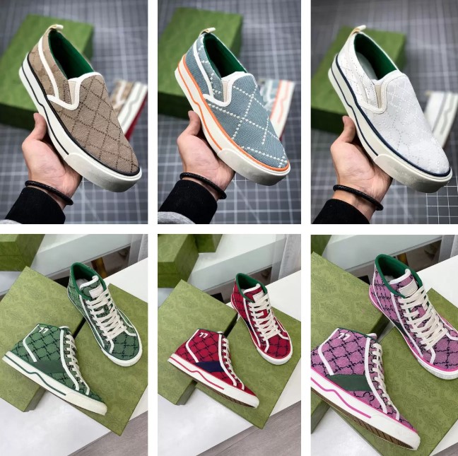 

2022 new fashion Tennis Sneakers Casual Shoes Runner Womens Shoe White Pink Classic Jacquard Denim Vintage Skate Designer 2021 New Men Women Slip-On top quality, 13