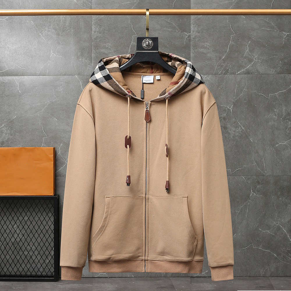

Men's Hoodies Sweatshirts 22fw Designer Luxury Mens Hooded Sweater British Classic Check Hoodie Comfortable and Warm Jackets Top Quality Pure Cotton Men Clothing, Black pullover