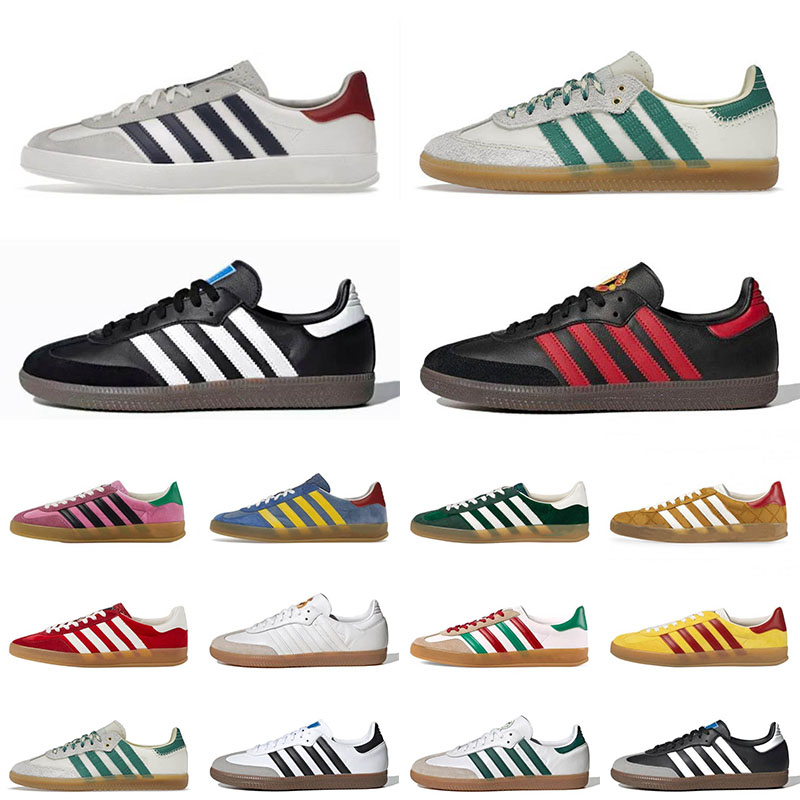 

Authentic Original Samba Vagan Gazelle Casual Shoes Designer Gazelles Black White Manchester United Red Velvet Gum mens women skate trainers sneakers, A8 pink velvet