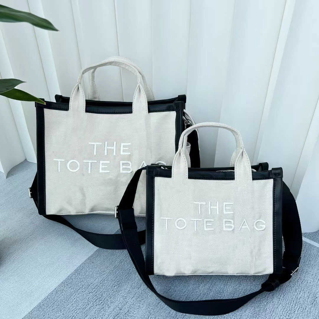 

Canvas marc Totes Splice Letter handBag women Shoulder Crossbody Handbag Large Capacity Versatile Women shopping bags 220902, Grey blue