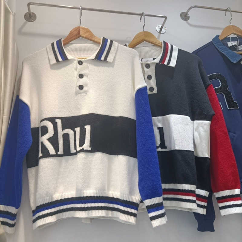 

RH designer sweater mens knitting pullover coat man winter polo shirt hip hop loose sports wool sweaters oversize hoodie, Green