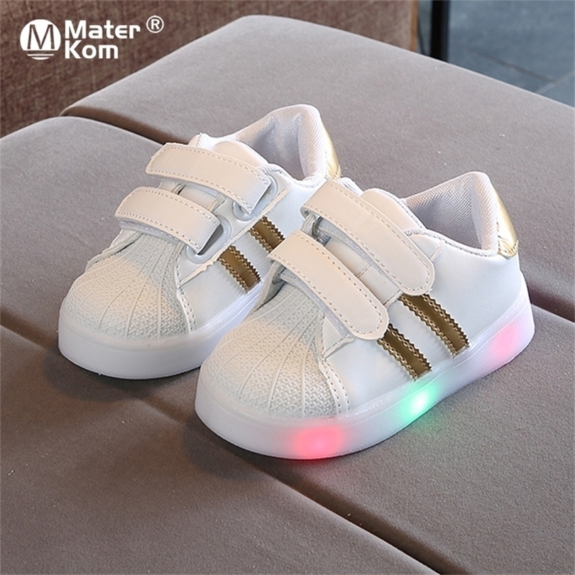 

Ukuran 2130 Sepatu Bersinar Bayi Balita Bersirkulasi Led Anakanak Sneakers Lakilaki Bercahaya Perempuan dengan 220611, Red