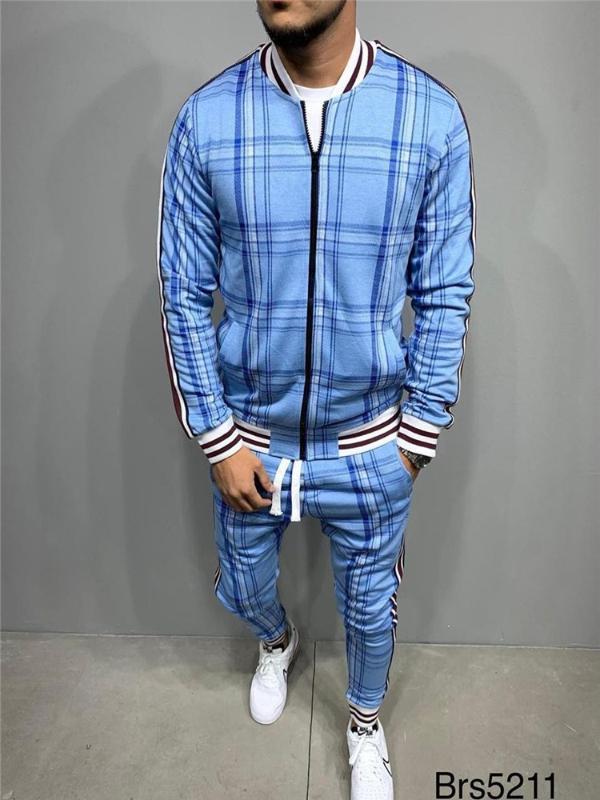 

mens tracksuit Sportsuits Gentlemen Set Zipper Fullset jacket suit Set Long Sleeve stripe Coat Pants Gyms Casual Men Sets