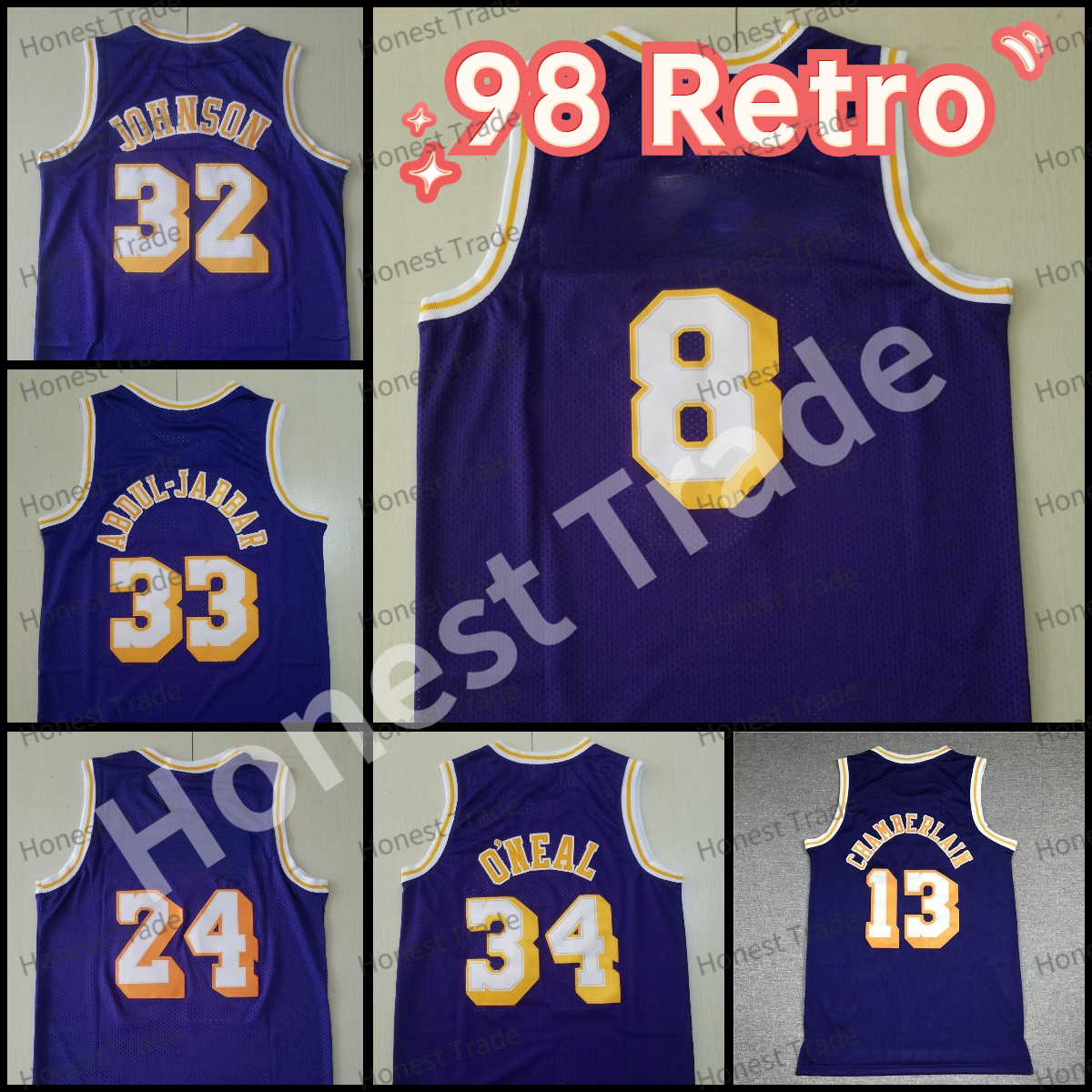 

Mens 32 Johnson Basketball Jersey 34 Shaquille Shaq Neal 13 Wilt Chamberlain 33 Kareem Abdul Jabbar 98 All Jerseys Yellow White Men Stitched, Men jersey