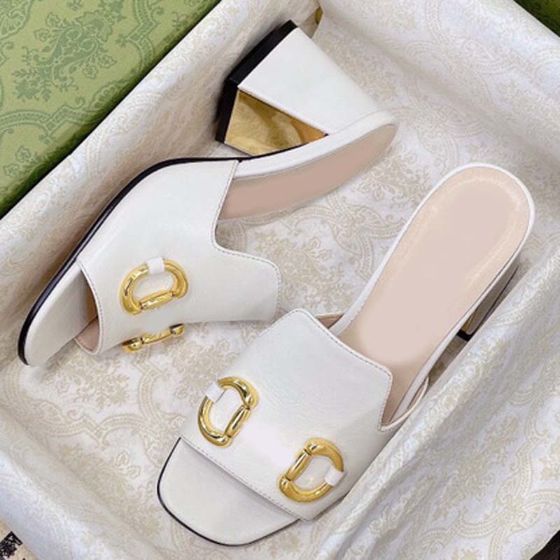 

Genuine Leather Sandals Luxury Sexy Slippers Designer Sliders Real leather Summer Woman Beach Flat Heels Lady Flip Flops with Box and Dust Bag, V-gold