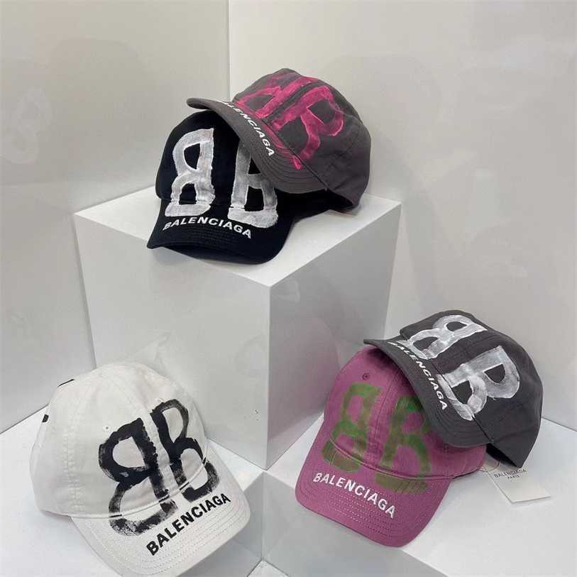 

Paris Balenciga Ball Caps New highquality double B graffiti printing embroidered letters soft top baseball cap couple casual personalized ins, Black