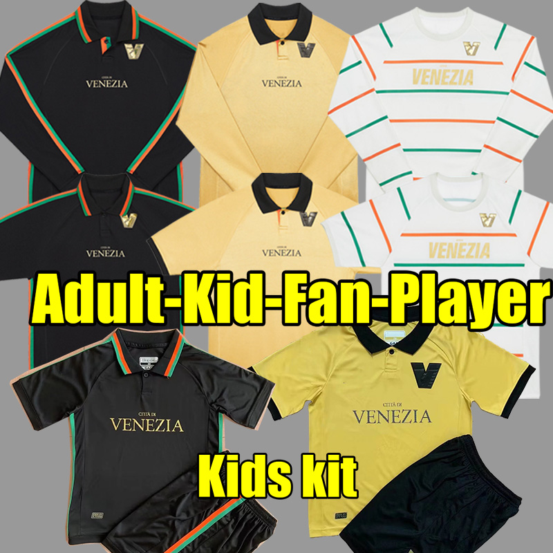 

22 23 Venezia FC soccer Jerseys long sleeves shirts stripe tops Venezia gold short sleeve tee 2022 2023 football shirts Venice Adukt Kids Kit Uniform 852301 jersey, Home
