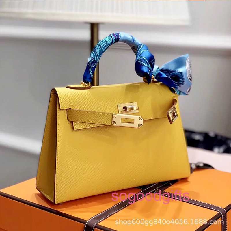 

Designer Herme Bags Kely Women's Handbags Luxury Genuine Leather 2022 new second handbag palm print leather small bag Single Shoulder Messen, Palm print 19cm red small