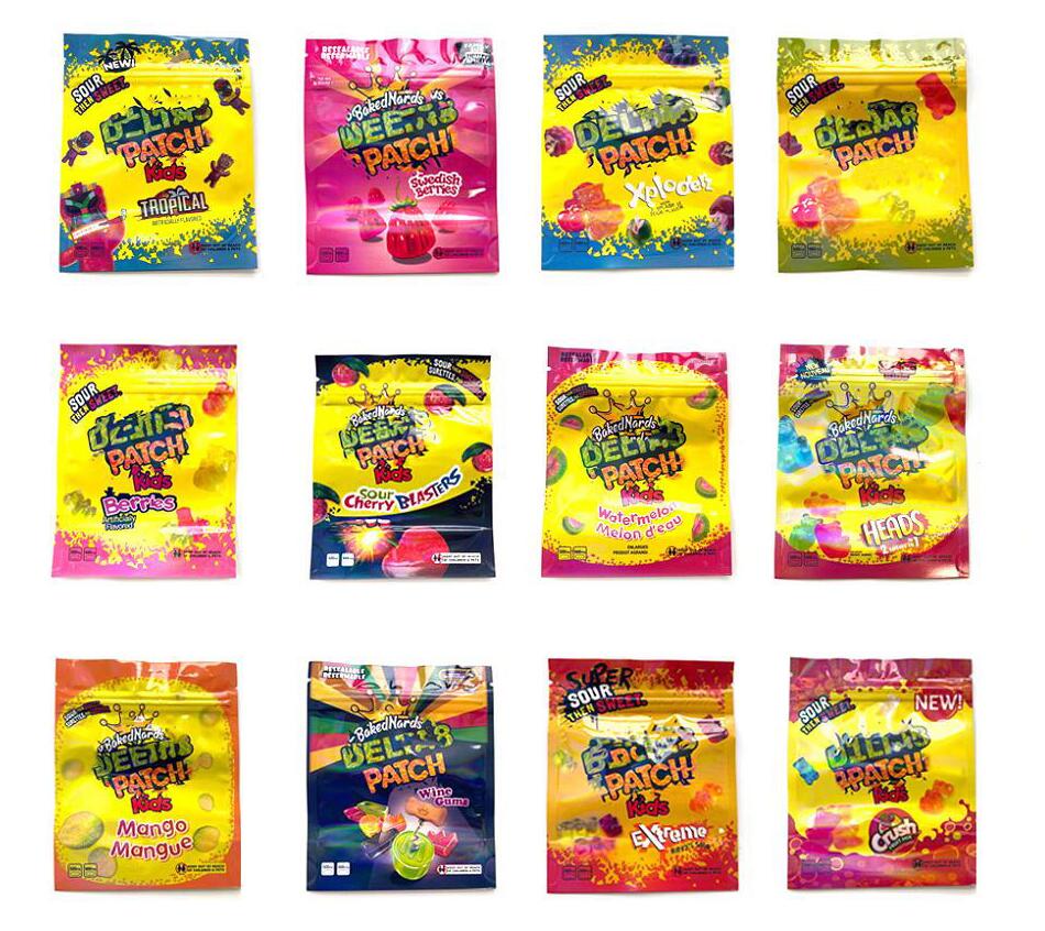 

Empty bag dummies gummy edibles packaging bags strawberry blueberry cherry sour mylar baggie 500mg candy package manufacture