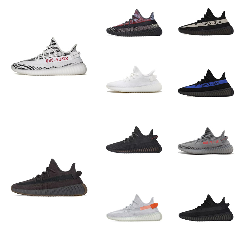 Adidas Man Woman Yeezys 350 v2 Boost Shoes Cinder Black Static Men Women Reflective Sneakers Zebra White Luxury Designer Yeezys 350s Yezzys Running