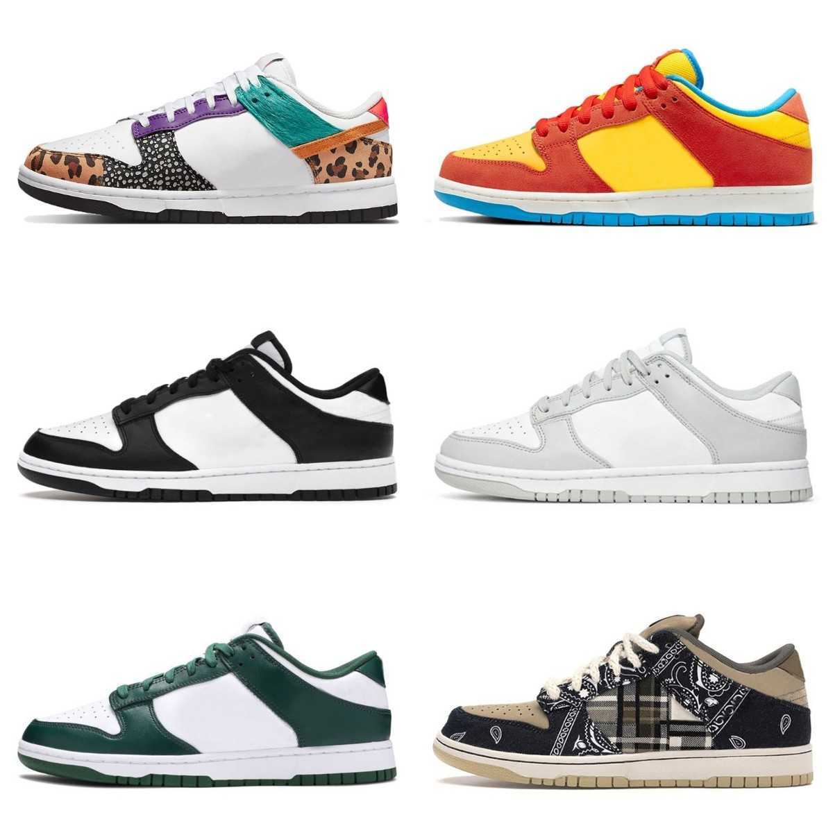 

2023 Classic SB Low Running Shoes DuNKES Bart Simpson Paisley UNC World Champ Women Men Barber Shop Union Sports Black White Green StrangeLove Trainer Sneakers S99 2.5