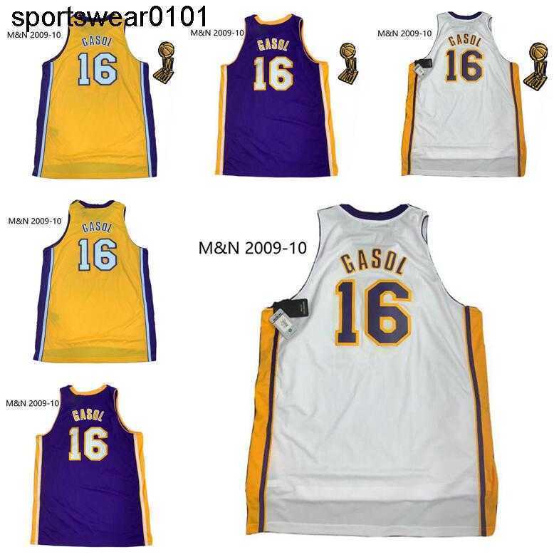 

Stitched Pau Gasol basketball Jersey S-6XL Mitchell Ness 2009-10 Mesh Hardwoods Classics retro version Men Women Youth jerseys, Stitched jersey