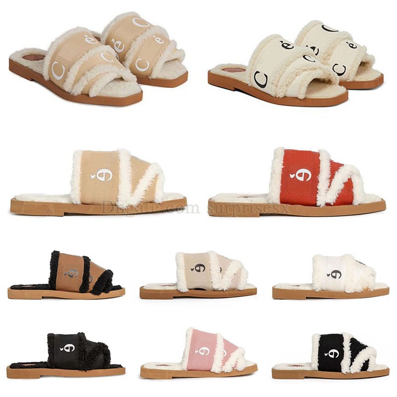 

womens ladies fashion fluffy slippers winter keep wark woody mule flat fur sandals slipper slides designer women famous ch chole indoor casual sandalies sneakers, 09