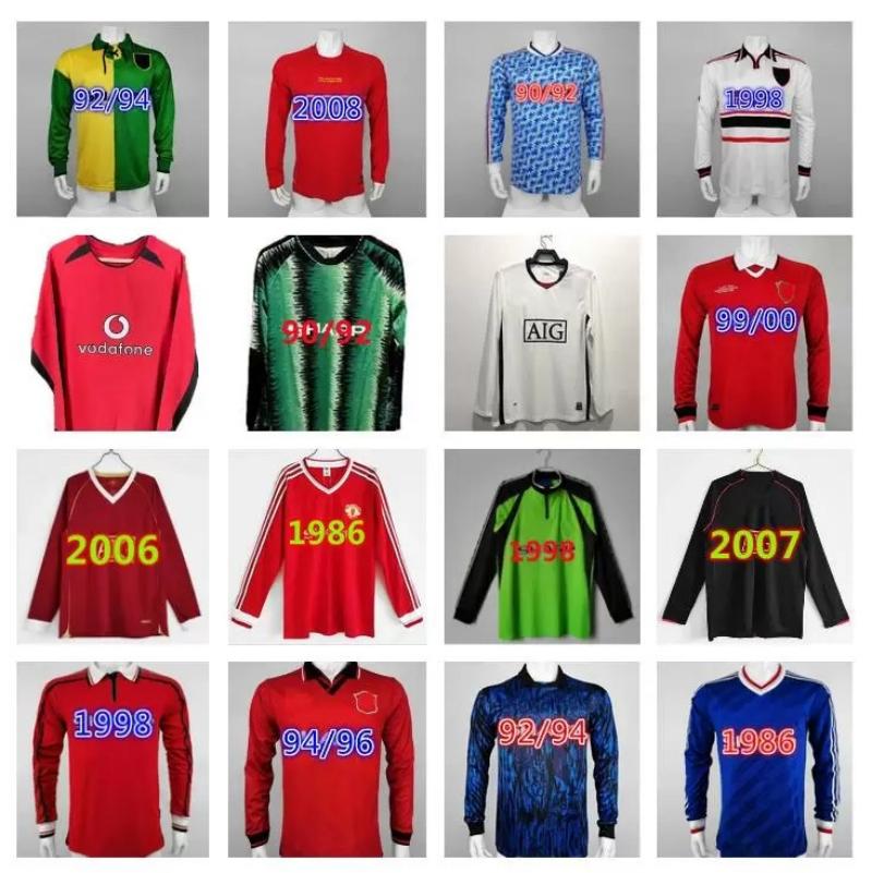 

96 98 99 RETRO soccer jerseys Rooney 90 92 94 2000 02 04 06 07 08 09 MANCHESTER Vintage Camiseta BERBATOV VIDIC GIGGS Schmeichel man long sleeve Football shirth FIRS -2XL, 86/88 long