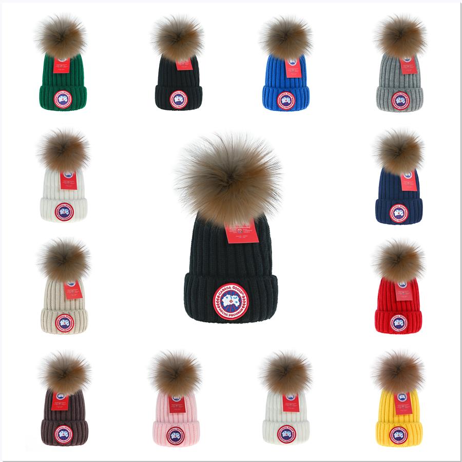 Canada Goose Knitted Hat Beanie Cap Designer Skull Caps for Man Woman Winter Hats 11 Color
