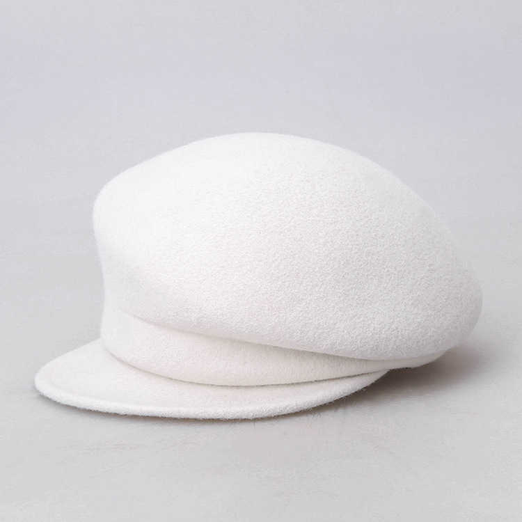 

Ball Caps 2021 Japanese and Korean Australia Wool White Cloche Hat Irregular Newsboy Cap Lady Chic Berets Women Felt Fedora Hats L221022, Red